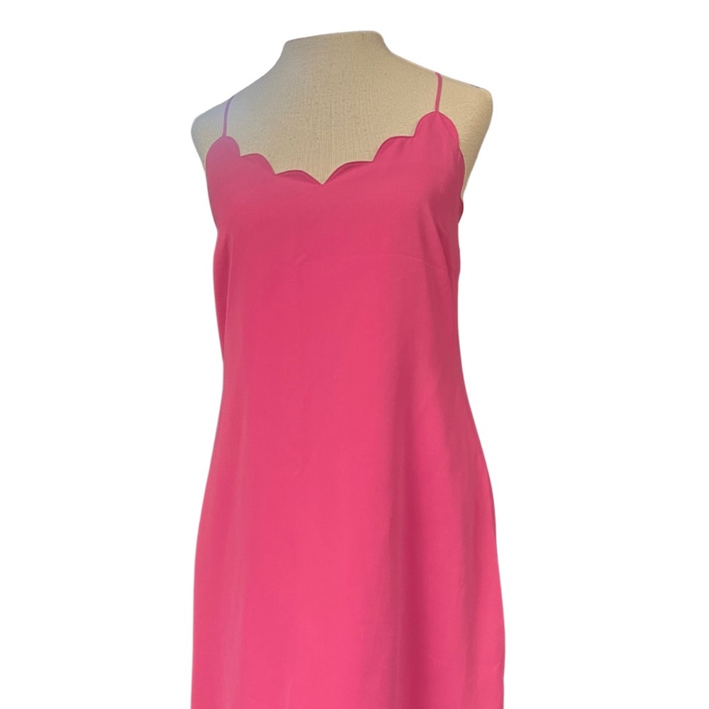 J.Crew Pink Scalloped Slip Dress